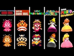 Evolution of Peach & Daisy Deaths and Game Overs in Mario Games - 4K