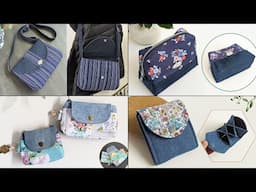 4 Old Jeans and Printed Fabric Ideas | DIY Cute Bags and Purses | Compilation | Bag Tutorial