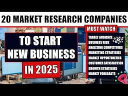 20 Market Research Companies to Start New Business in 2025