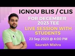 IGNOU BLIS December 2023 Students Live Session II #library #ignou #blis #clis #ignoutee #ignouexams