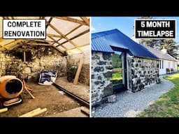 FULL RENOVATION - 5 Months In 45 Minute Timelapse - Transforming Our Crumbling 1800s Outbuilding