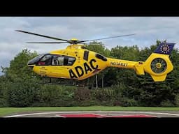 Start up and take-off D-HOPI H135 Christoph Europa 2 at Universitätsklinikum Münster Germany