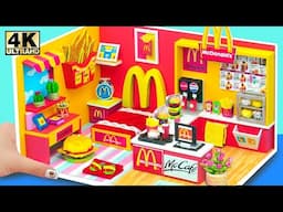 (Easy) Turn a Mini Room Into Super Cute McDonald's Restaurant from Cardboard | DIY Miniature House