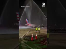 Water cannon salute pays tribute to flight attendant killed in D.C. crash