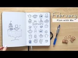 PLAN WITH ME | February 2025 Bullet Journal Setup 🫖