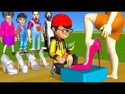 Scary Teacher 3D vs Squid Game Painting High Heels Squid Girl Nice or Error 5 Times Challenge