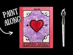 EP228 - 'Cupid's Arrow Tarot Card' easy Valentine's Day acrylic painting tutorial for beginners