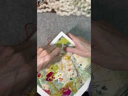 Adding Hand Stitching to Mixed Media Collage #youtubeshorts