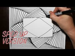 3D Overlap Line Illusion Pattern | Awesome Spiral Drawing with a Sharpie