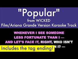 "Popular" (Ariana Grande Film Version) from Wicked - Karaoke Track with Lyrics on Screen