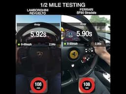 Lamborghini Revuelto vs Ferrari SF90 1/2 Mile Dragy Testing