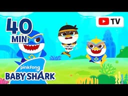 Baby Shark Hero's Mission: Catch the Thief Chuck | +Compilation of Episodes | Baby Shark Official