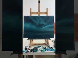 Blue ocean storm painting #oilpainting #oceanpainting #painter