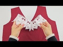 2 Necessary techniques to sew neckline with lace | Sewing tips and tricks