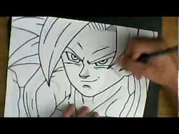 DESENHANDO O GOGETA DO ANIME BRAGON BALL Z