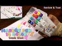 Art Markers 12 Colors Sketch Pens With Dual Tips Review Test | Drawing Art Pens | Painting | Art DIY