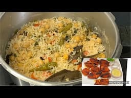 கொண்டைகடலை சாதம், சிக்கன் டிக்கா 😋👌Easy lunch combo recipes /channa pulao, homestyle chicken tikka