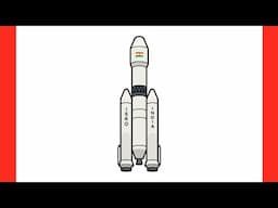 How to draw a Space ROCKET Chandrayaan 3 step by step / drawing ISRO moon rocket