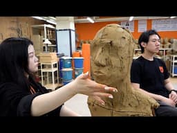 Amazing process of sculpting a head in clay. Korean head modeling master