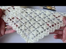 ÇOK KOLAY ✅  Üçgen Şal Modelleri / Kolay Örgü Şal Yapımı / Triangle Crochet Shawl #crochetshawl