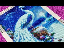 Diamond Painting Time Lapse, Peacock Full Round Drills From Start To Finish All Process