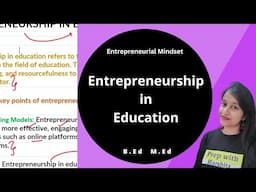 Entrepreneurship in Education