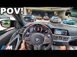 You Drive A Straight Piped BMW M4 G82 To Mercedes vs Porsche Car Meet [LOUD EXHAUST POV]