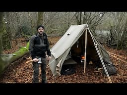 Winter Camping in Modified WW2 Officers Tent