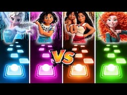 Elsa Vs Mirabel Vs Moana 2 Vs Merida - Tiles Hop! Let It Go | Beyond | Bruno Song