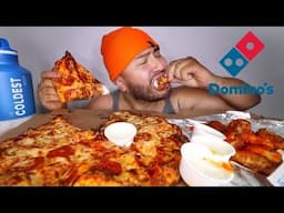 Massive Dominos Pizza & Wings MUKBANG Eating Show • OH HOW IVE MISSED THIS!