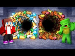 JJ and Mikey : POOR vs RICH Secret Tunnel Battle in Minecraft - Maizen