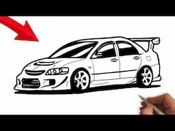 How to draw a Mitsubishi Evo İx - step by step - How to draw a car easy