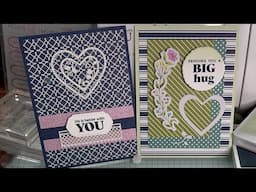 Hugs for Love Valentine’s Day Cards Tutorial - by Stampin’ Up! - Serene Love DSP - Card on Blue Club