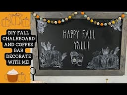 DIY FALL CHALKBOARD AND COFFEE BAR DECORATE WITH ME!