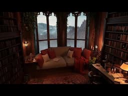 Cozy Reading Ambience on Window - Rain on Window & Thunderstorm | Background Noise for Reading