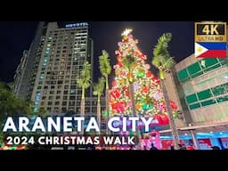 Christmas Night Walk at ARANETA CITY [4K] Manila - Philippines | December 2024