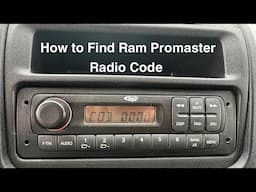 How to Find the Radio Code for Ram Promaster (Easiest Way) - COD 0000 Error