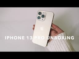 UNBOXING iPhone 13 Pro Gold ✨ testing out camera, accessories, review & more!