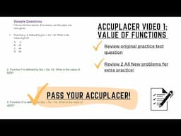 BRAND NEW practice series for the ACCUPLACER math test (Part 1) come study with us! :)