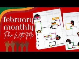 Plan With Me| Happy Planner Monthly Spread| Black Paper Party Black History Stickers| February 2025