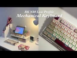 Unboxing aesthetic RK N80 Low-Profile Mechanical Keyboard 🎀💗