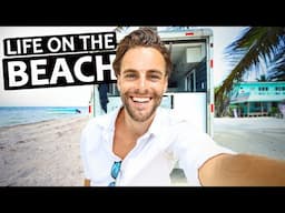 VAN LIFE ON THE BEACH (solo van life vlog in Mahahual, Mexico)