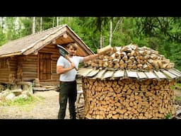 Wilderness Log Cabin Life - Traditional Firewood Dome Build