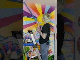 That sneaky sun ray was an unpleasant surprise #art #momlife #wallart #mural #painting #artist #moms