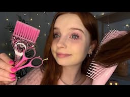 ASMR Popular Girl Gives You A Cosy Haircut + Styling ♡🌸 (hair salon roleplay)