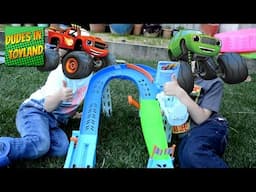 Blaze and the Monster Machines Flip and Race Speedway monster truck toys videos for kids