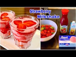 Strawberry Milkshake | घरच्या घरी स्ट्रॉबेरी मिल्कशेक बनवण्याची सोप्पी पद्धत | Pritis World