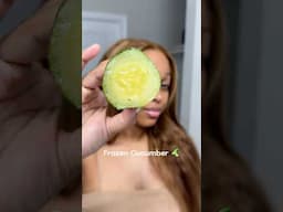 FROZEN Cucumber Skin Hack 😳🥒 #skincare #skin #skincaretips