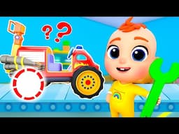 Let's Repair Toy Cars Song | Rescue Vehicles Song | Nursery Rhymes & Kids Songs | Tinytots