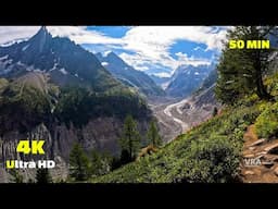 Virtual Run 4k Grand Balcon Nord - Mont Blanc Chamonix France - Virtual Scenery for Treadmill